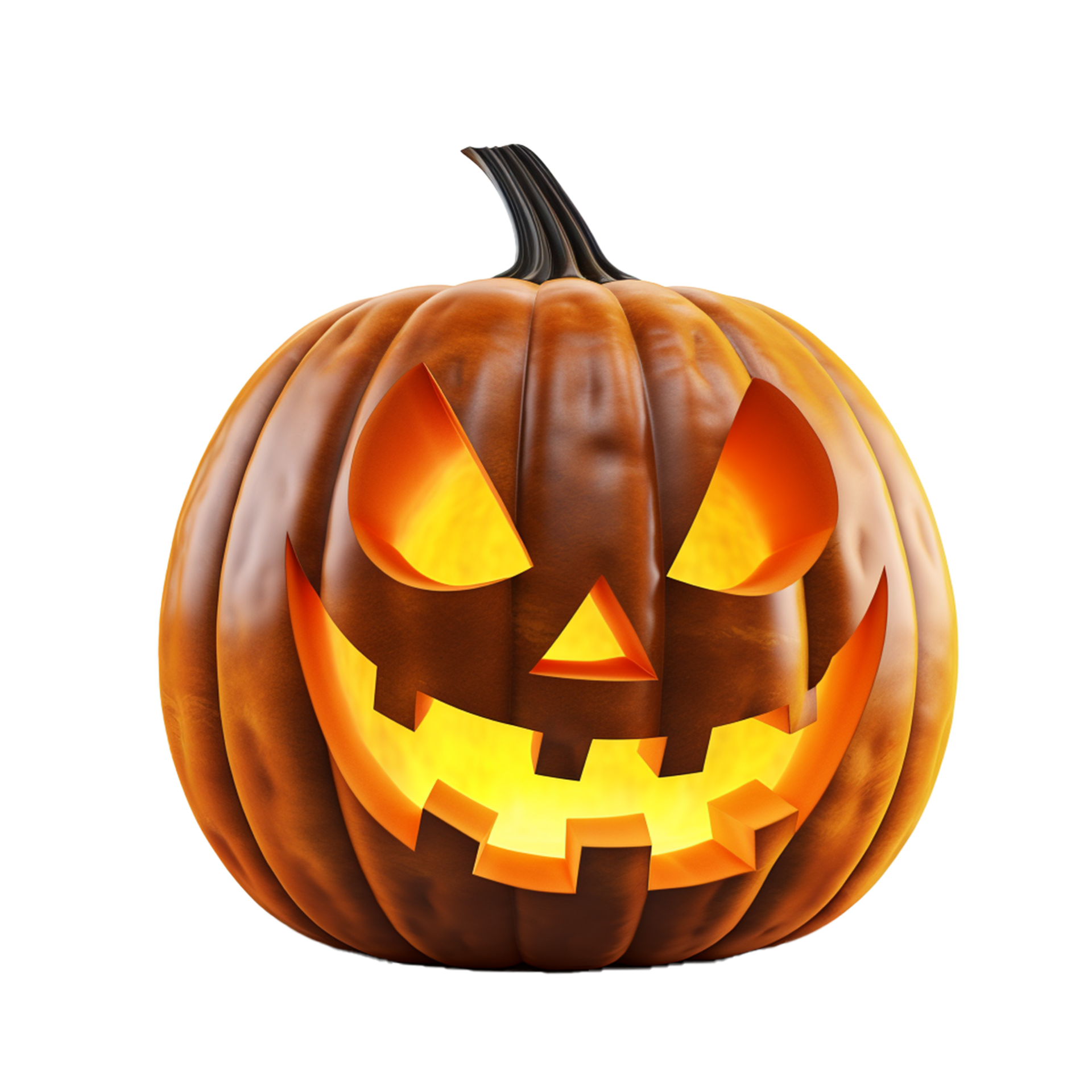 AI Generative Halloween Pumpkin on transparent background AI generative ...