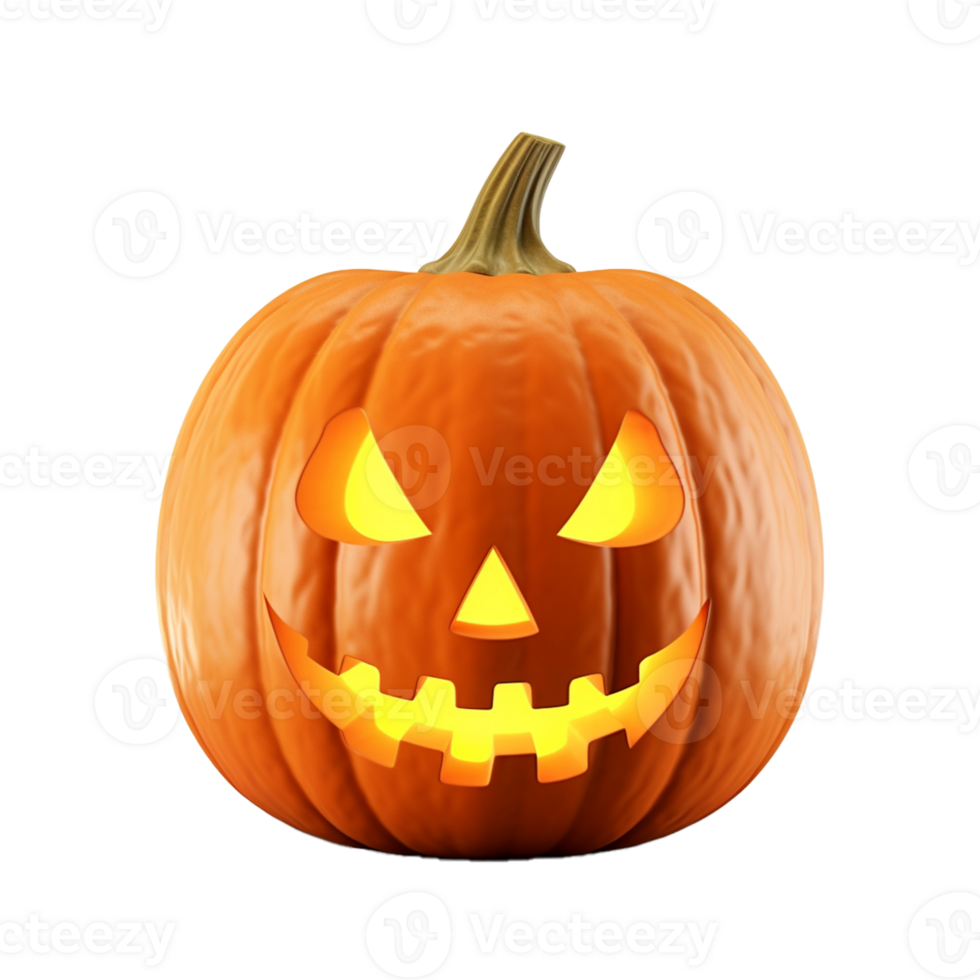 AI Generative Halloween Pumpkin on transparent background AI generative png