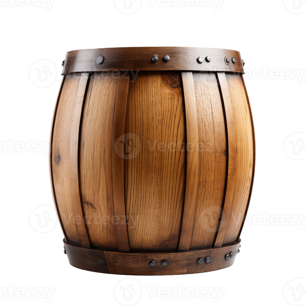 AI Generative wooden barrel transparent background  AI generative png