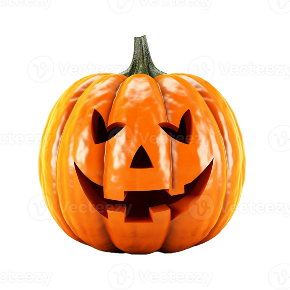 AI Generative Halloween Pumpkin on transparent background AI generative png