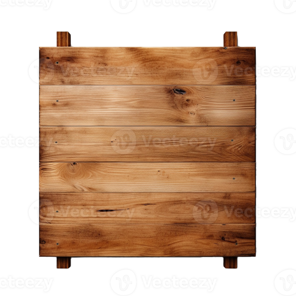 AI Generative wooden signboard on transparent background  AI generative png