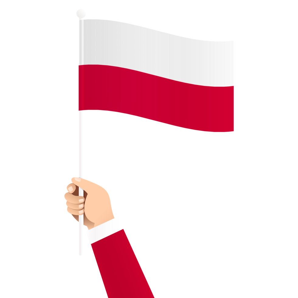 Hand Holding Poland National Flag Isolated Transparent Simple Illustration png