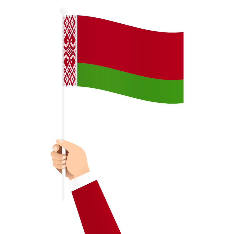 Hand Holding Belarus National Flag Isolated Transparent Simple Illustration png