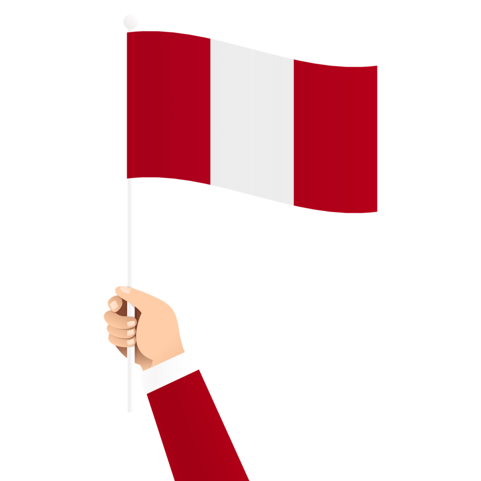 Hand Holding Peru National Flag Isolated Transparent Simple Illustration png