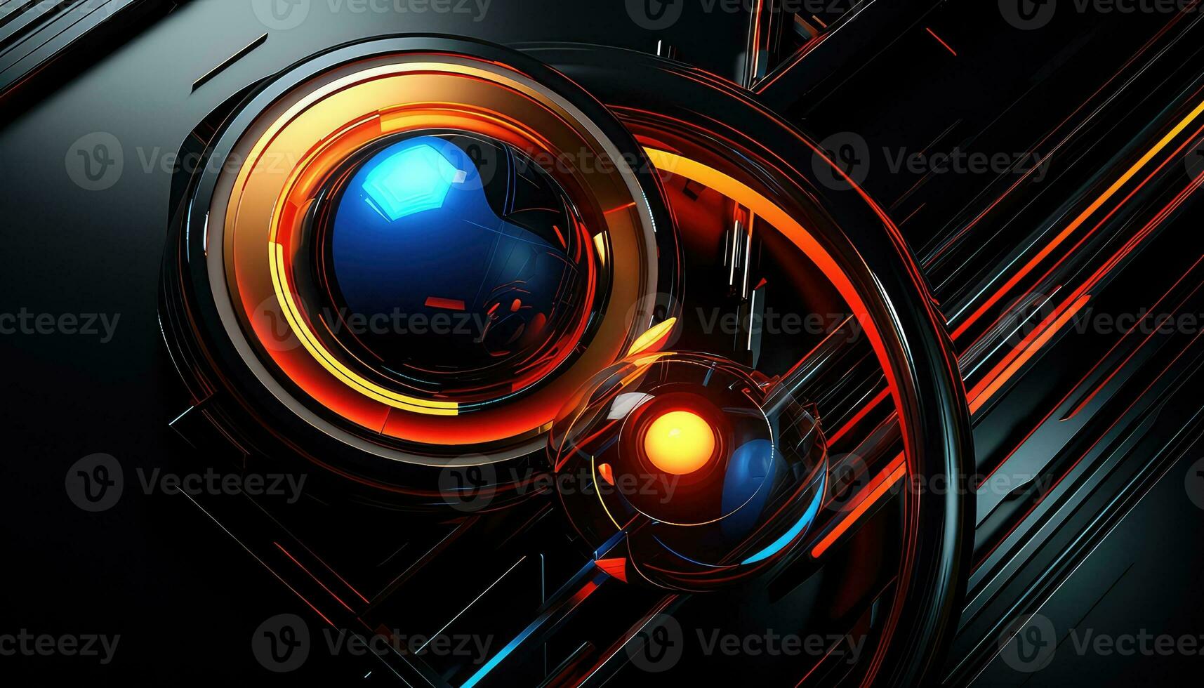 Abstract Chaos A Canvas of Random Shapes AI generated photo