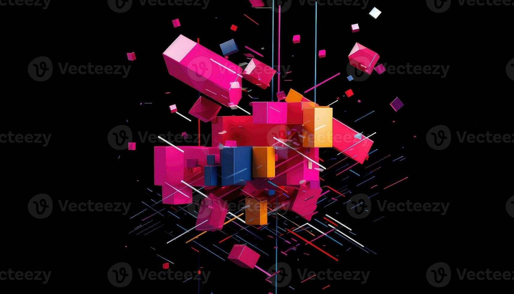 Abstract Chaos A Canvas of Random Shapes AI generated photo