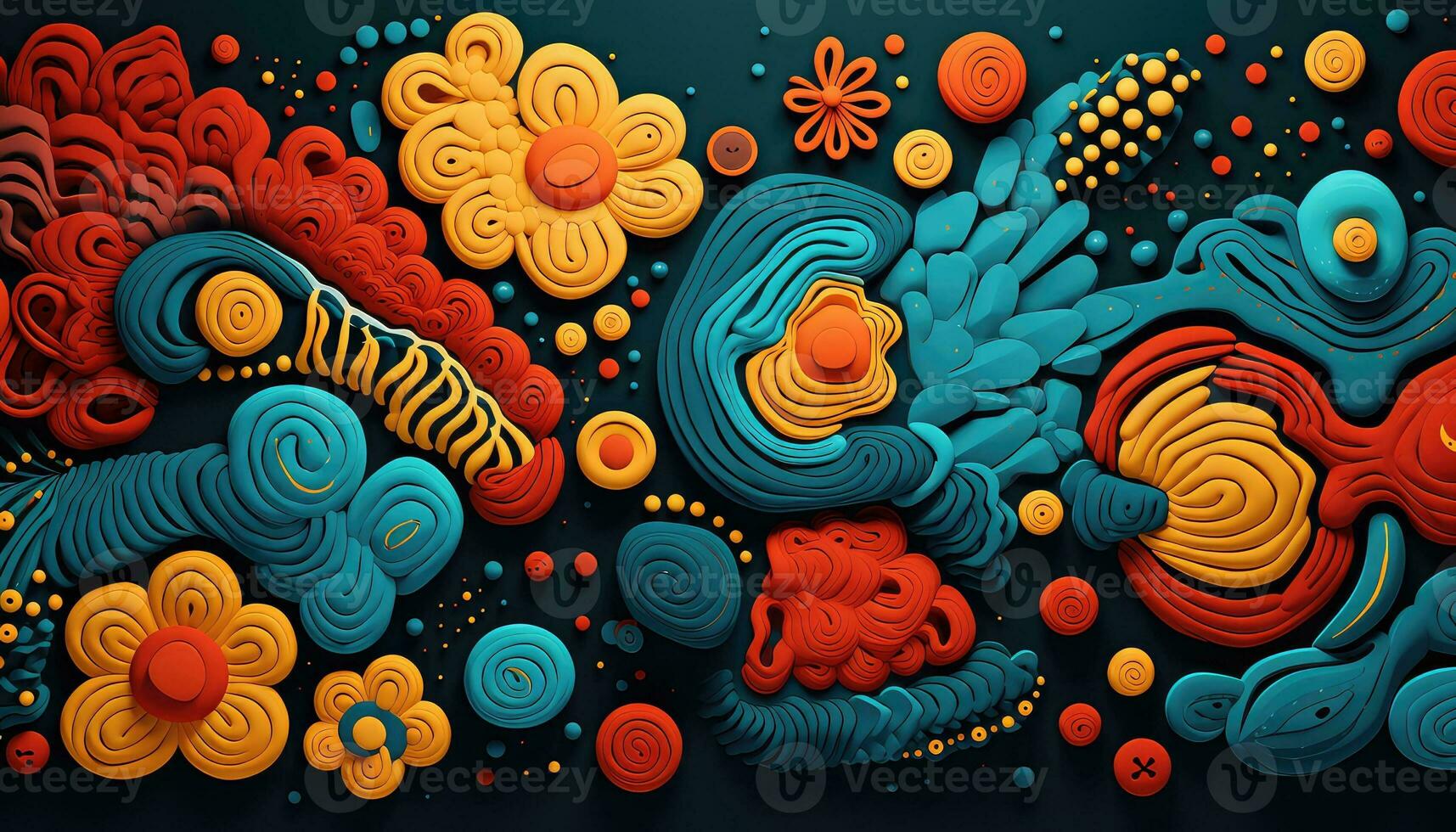 Abstract Chaos A Canvas of Random Shapes AI generated photo