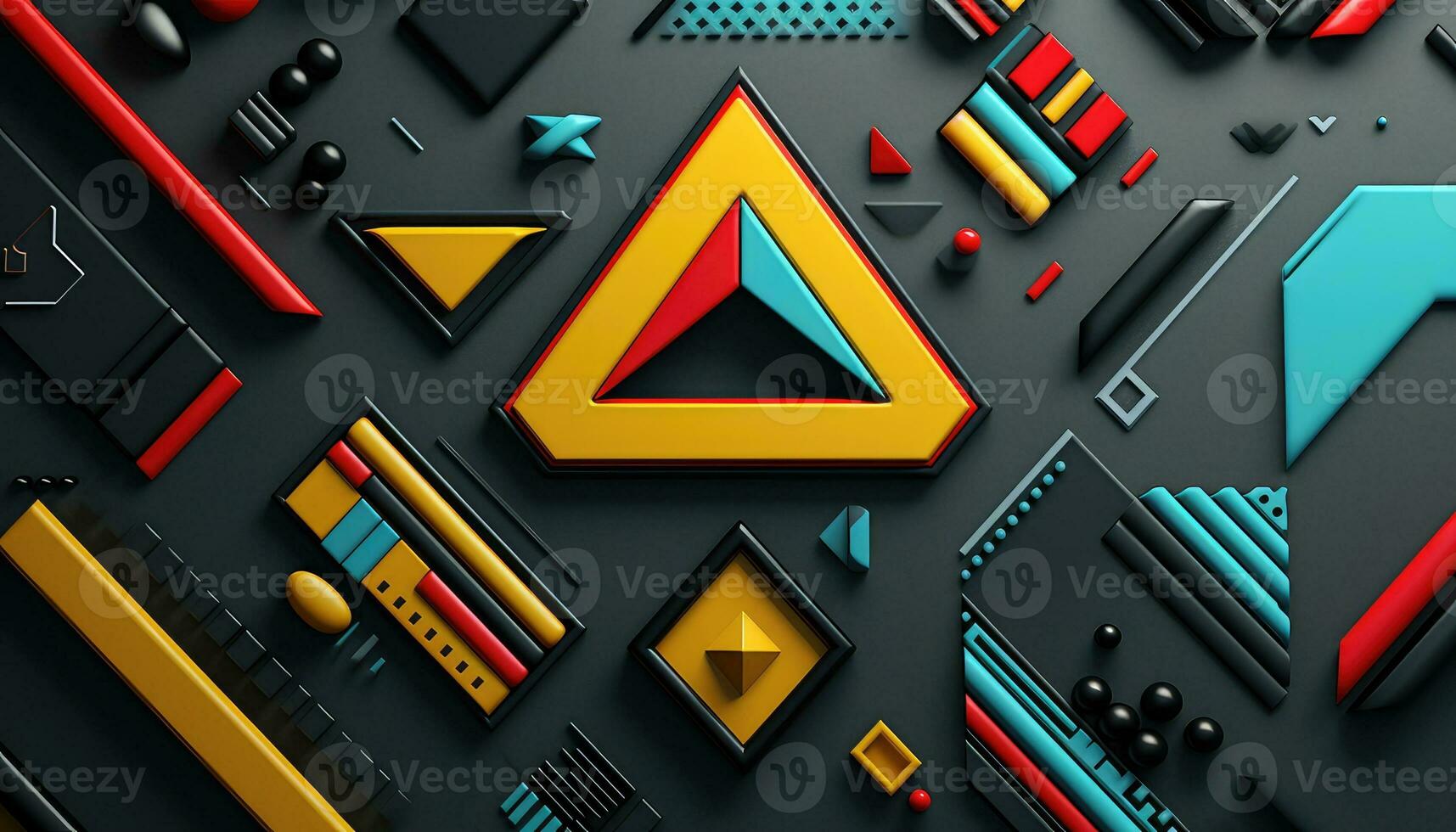 Abstract Shapes Unleashed A Display of Randomness AI generated photo