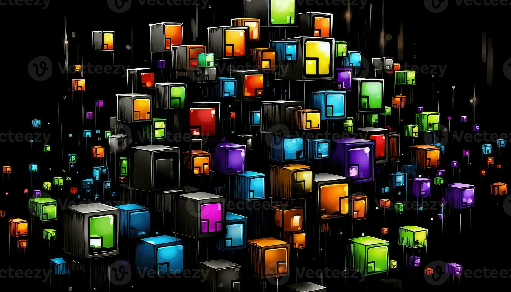 Abstract Shapes Unleashed A Display of Randomness AI generated photo