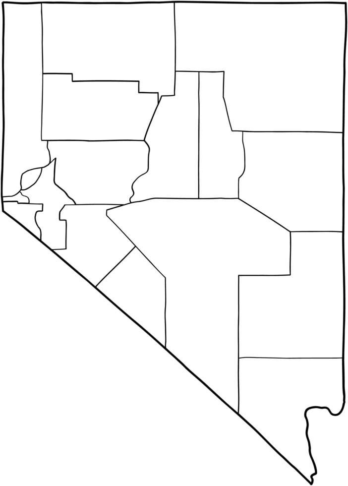 doodle freehand drawing of nevada state map. png