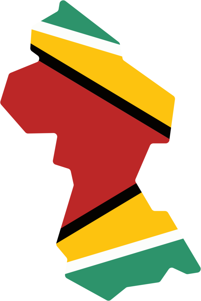 drawing of guyana flag map. png