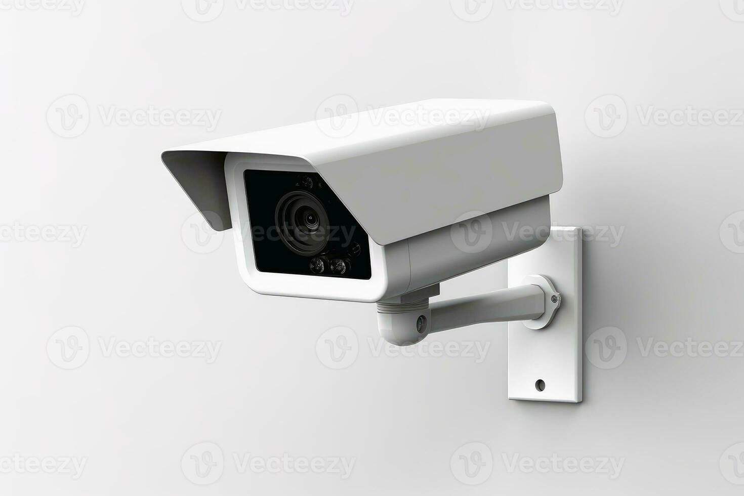 a surveillance camera isolated on a white background.AI Generative photo