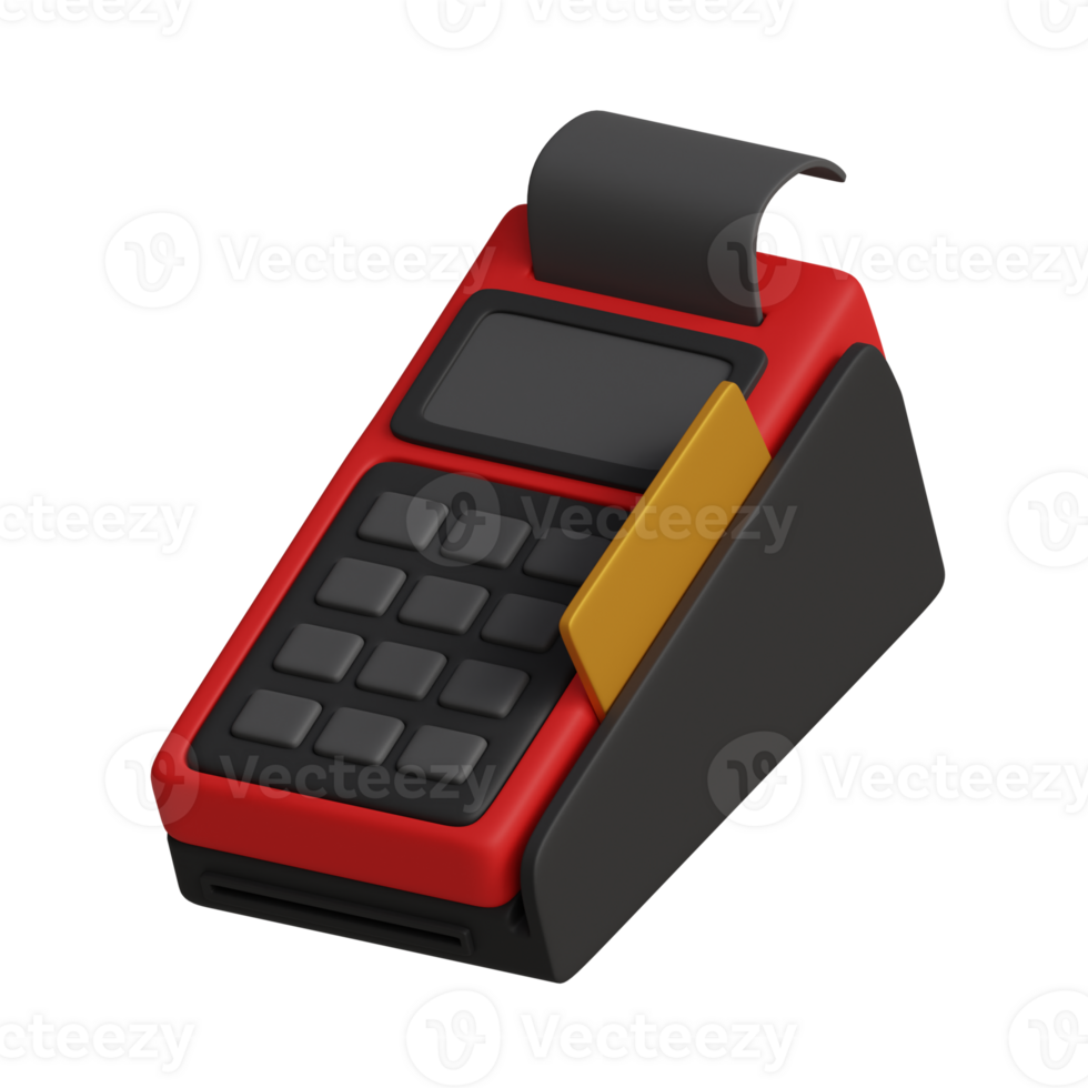3d rendering of black friday credit card machine icon png