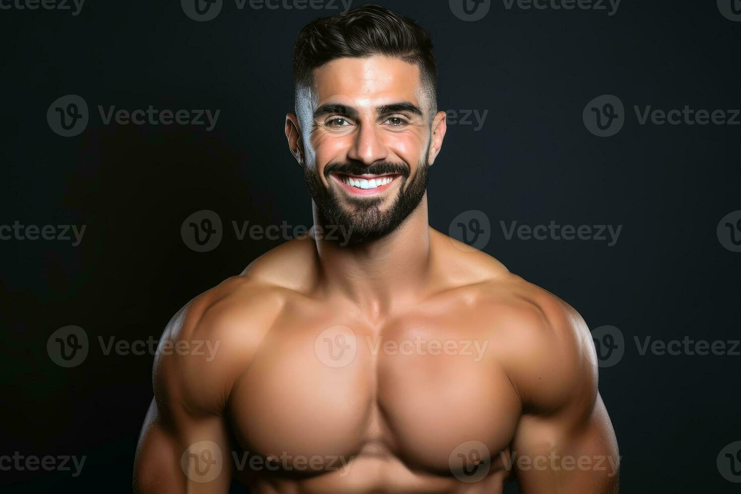 un muscular y atractivo hombre.ai generativo foto