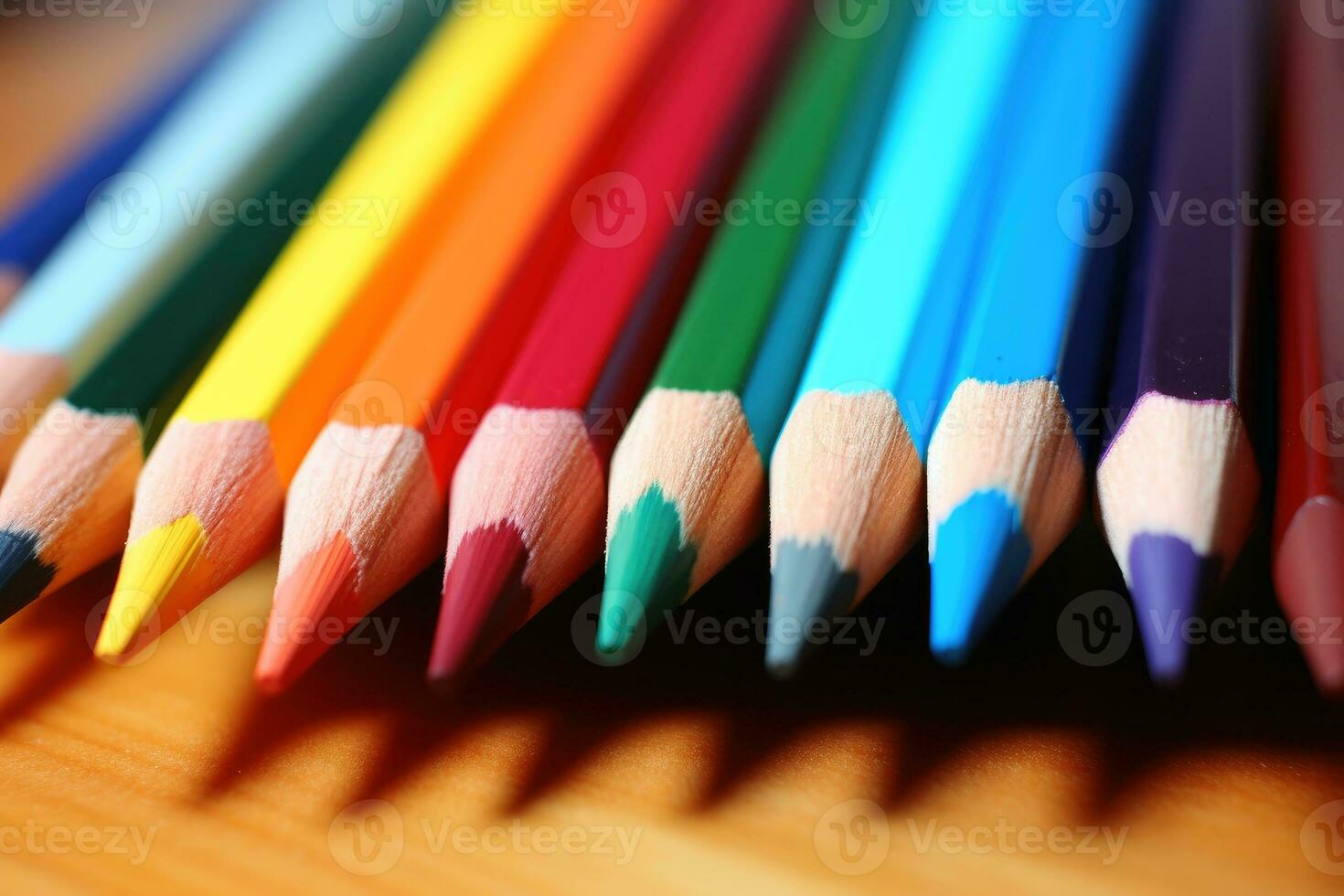 The tips of colored pencils.AI Generative photo
