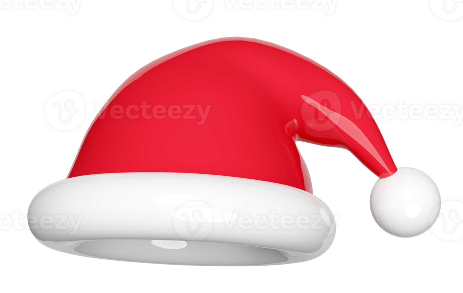 Red Santa hat. merry christmas and festive New Year, 3d render illustration png