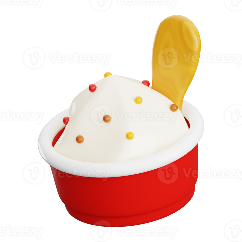 3D Ice Cream Cup Illustration png