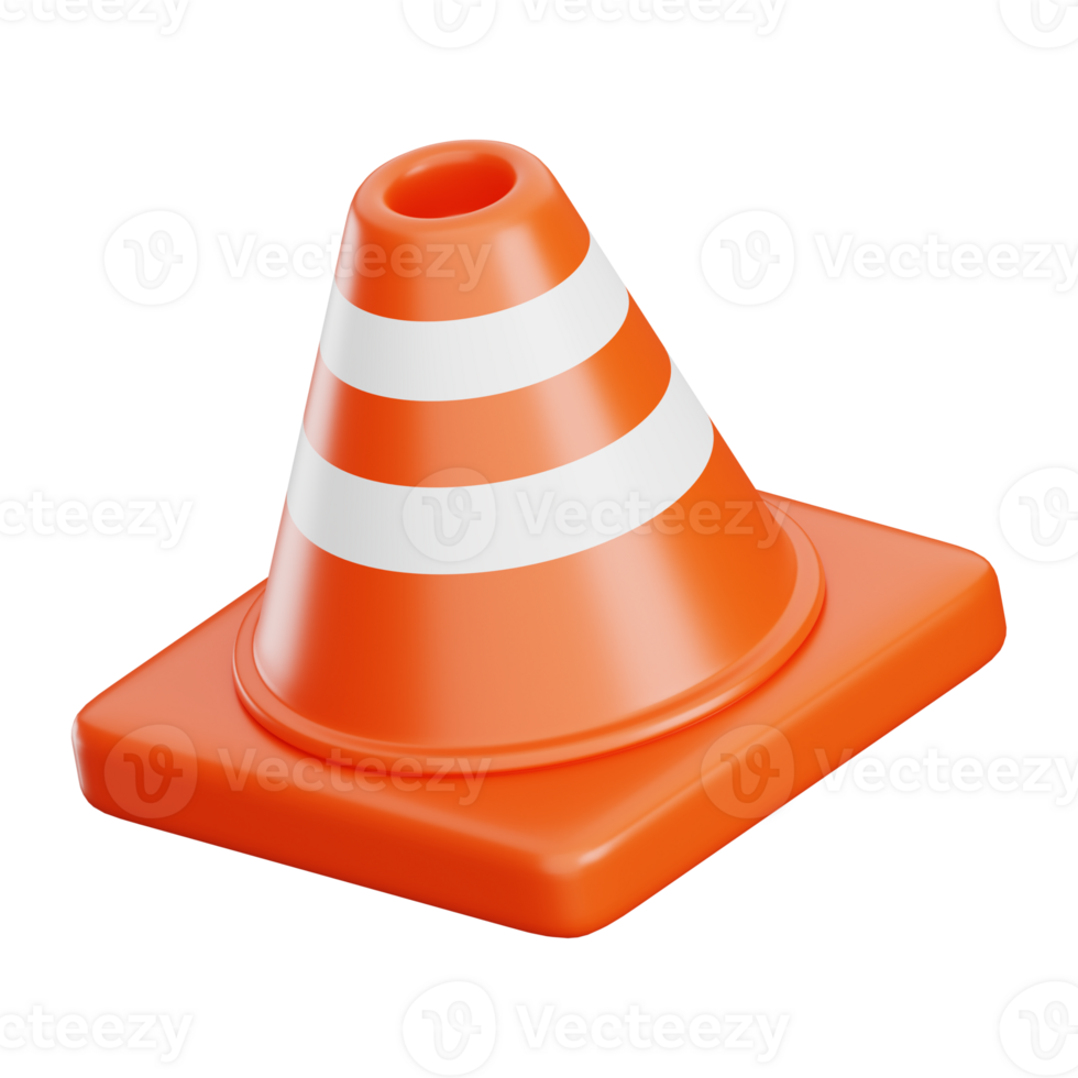 3D Traffic Cone Illustration png