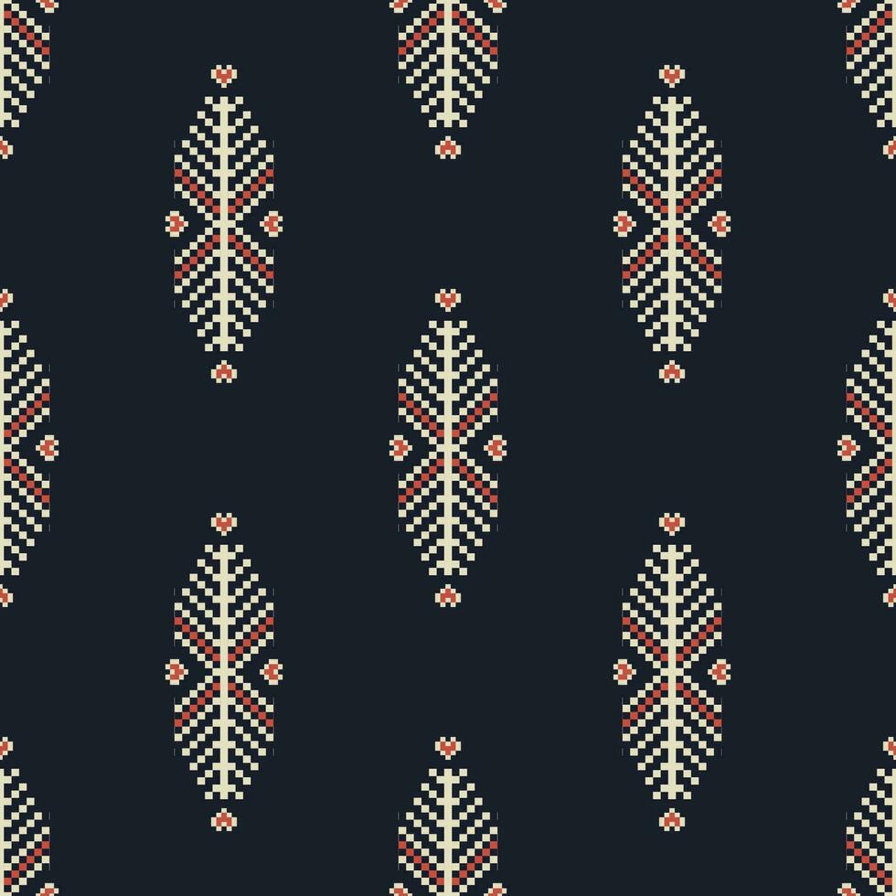 Ethnic small herringbone pattern. Small geometric floral pixel art seamless pattern. Ethnic geometric pattern use for fabric, textile, home decoration elements, upholstery, wrapping. vector