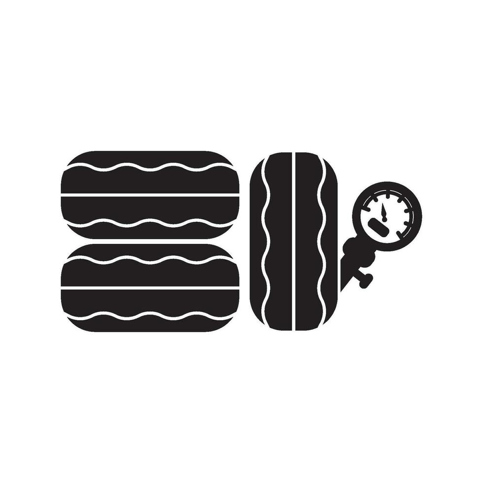 Tire pressure gauge icon logo vector illustration design template.
