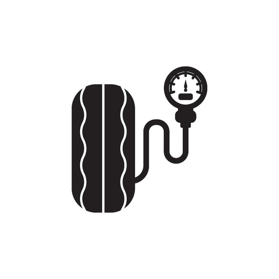 Tire pressure gauge icon logo vector illustration design template.