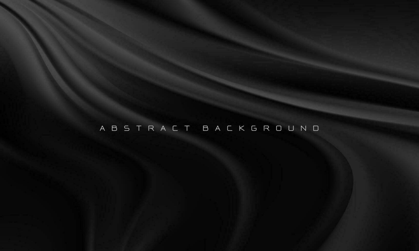 Abstract black fabric wave with blank space luxury background vector