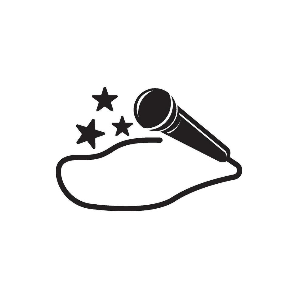 karaoke icono logo vector ilustración diseño modelo