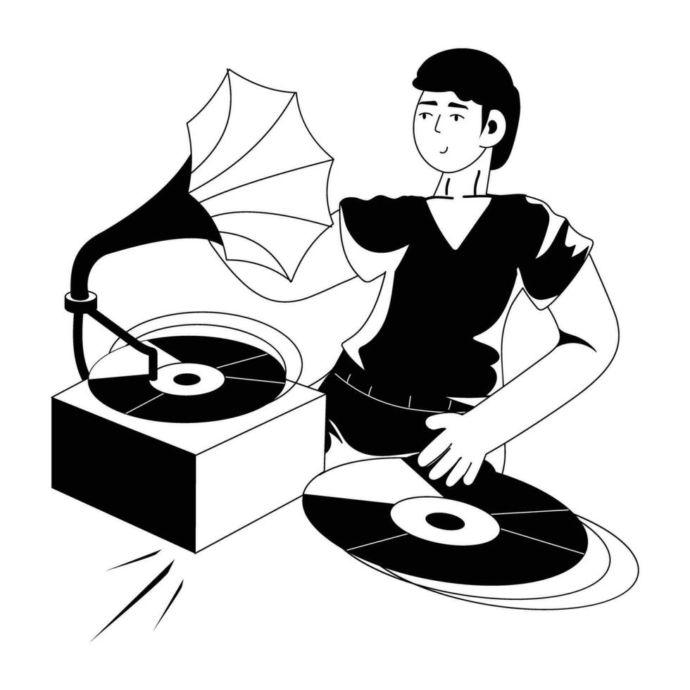 Trendy Gramophone Concepts vector