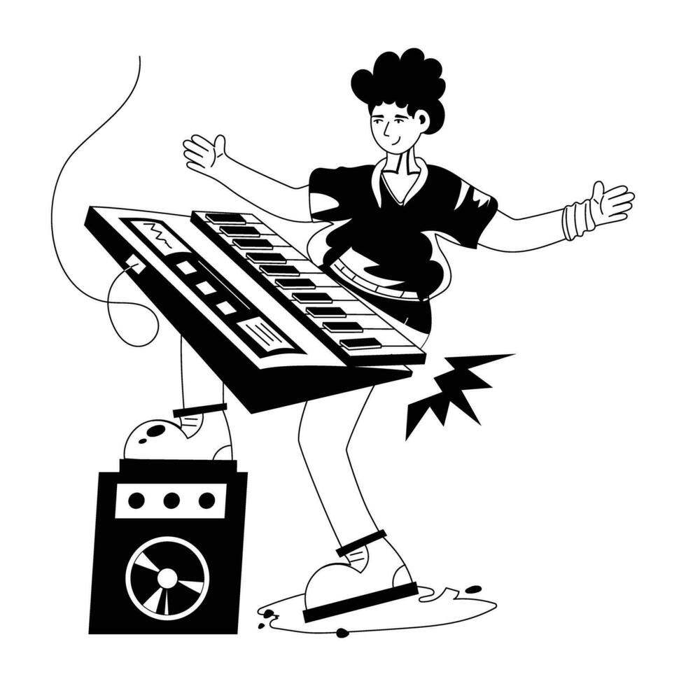 conceptos de pianista de moda vector