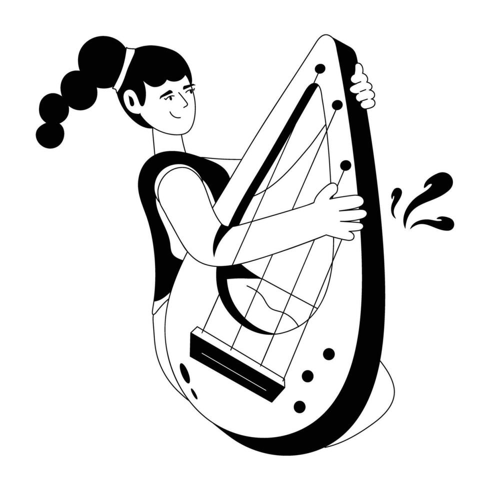 Trendy String Player vector