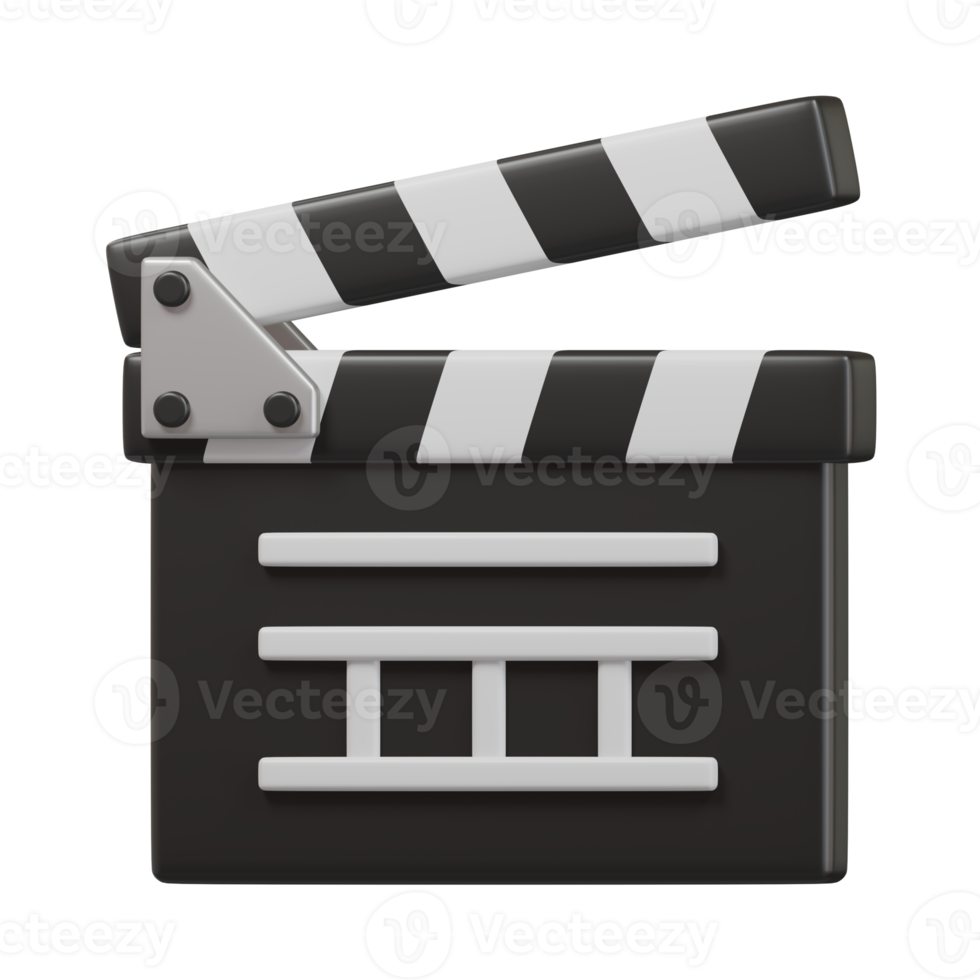 Clapperboard icon 3d render illustration png