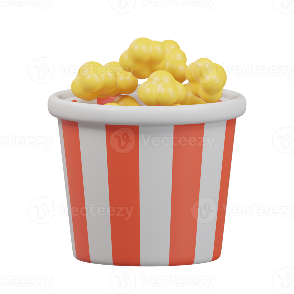 Popcorn icon 3d render illustration png