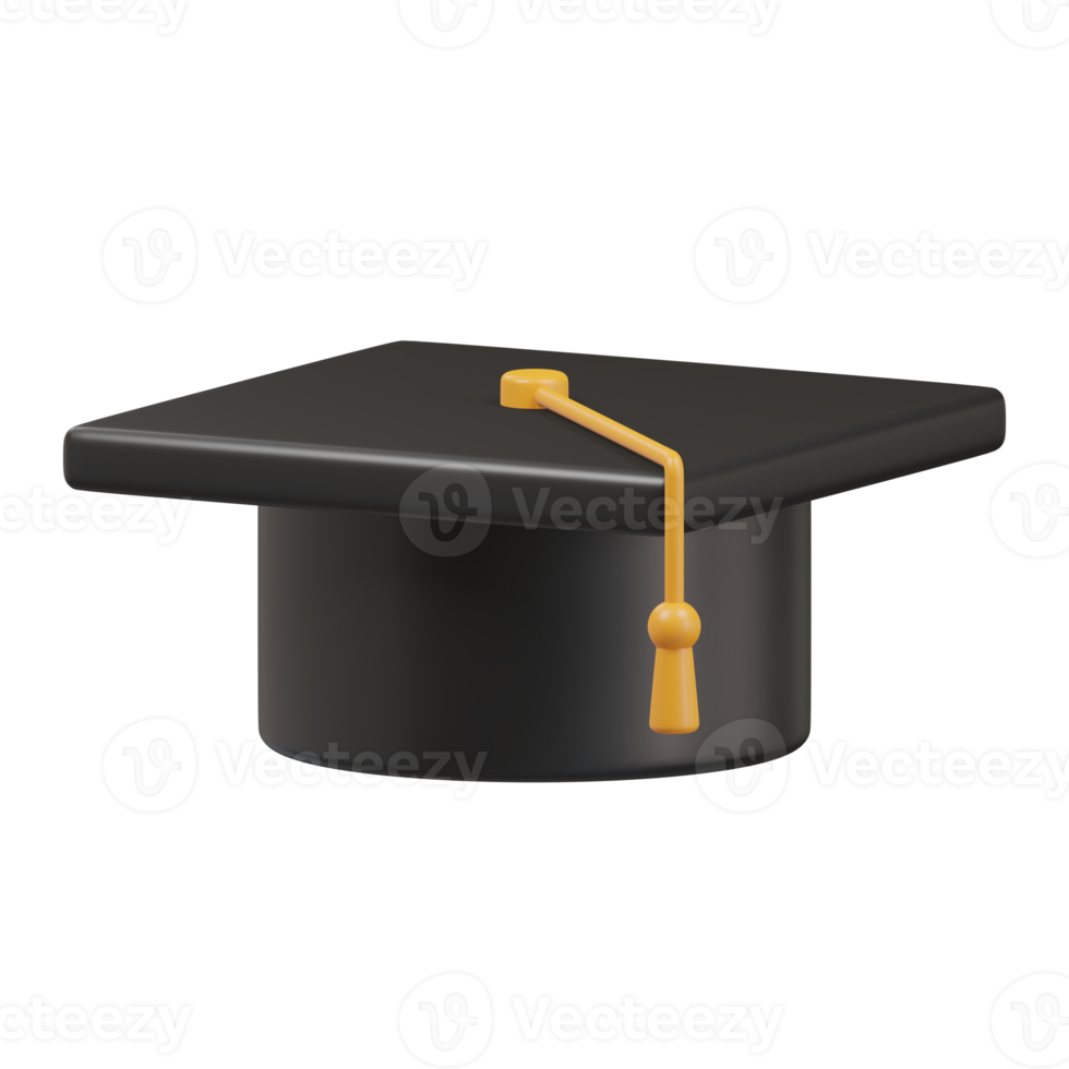graduation cap icon 3d render illustration png