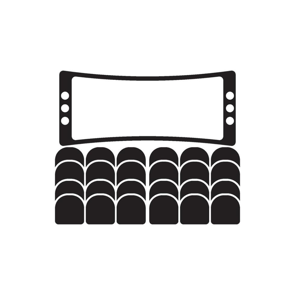 Cinema seat logo icon symbol vector design template illustration.