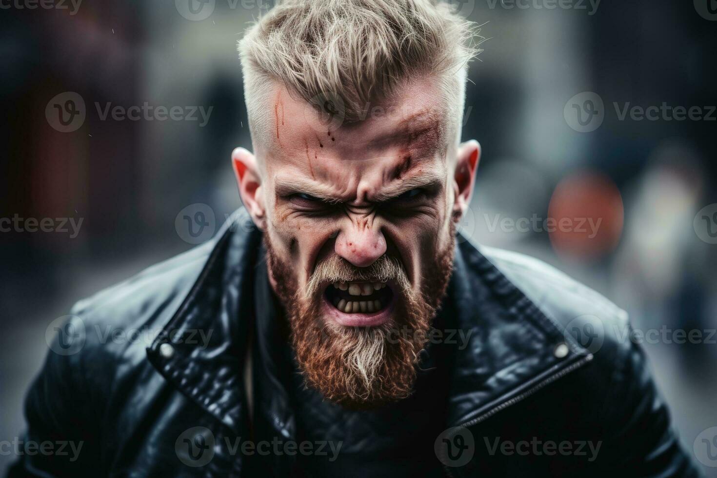 A portrait of an angry german man. AI generative photo
