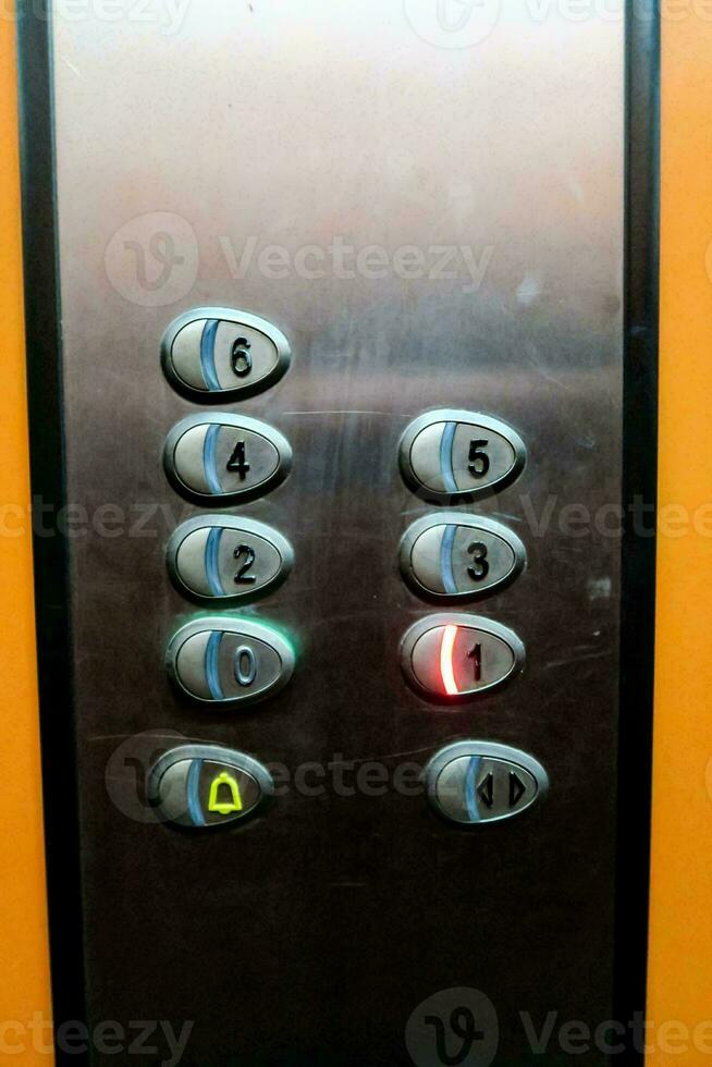 Metal elevator buttons photo