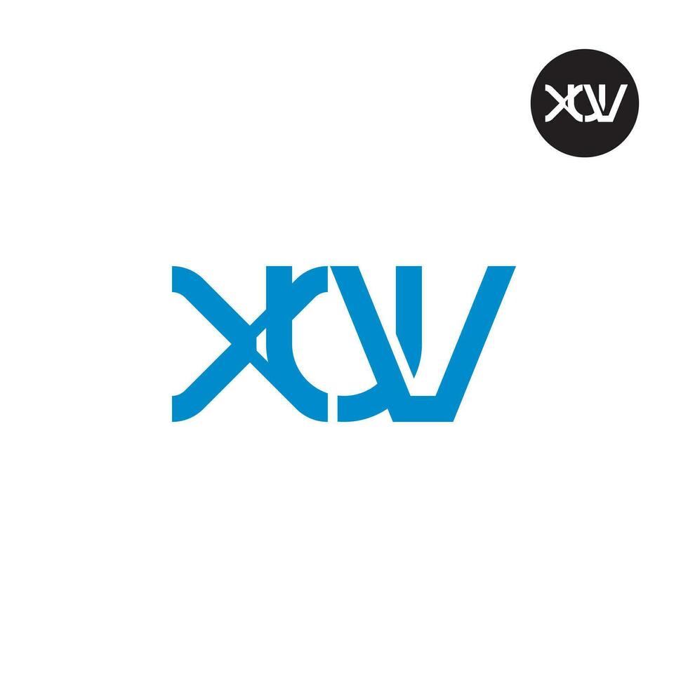 letra xuv monograma logo diseño vector