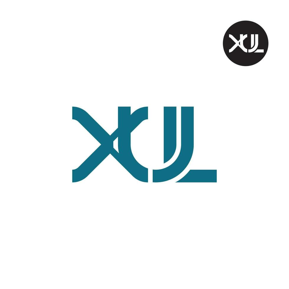 letra xul monograma logo diseño vector