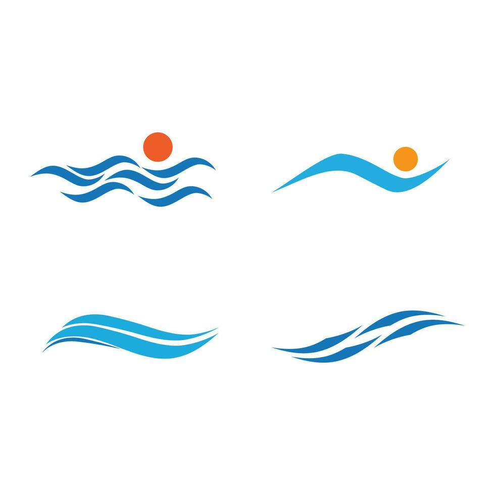 Sea wave logo vector business element and symbol