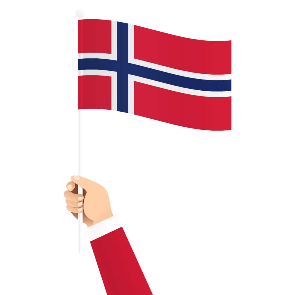 Hand Holding Norway National Flag Isolated Transparent Simple Illustration png
