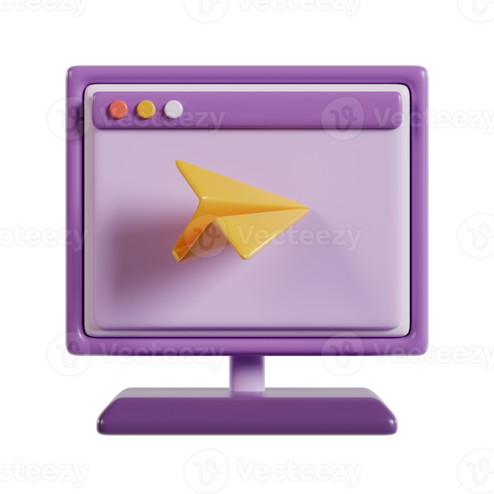 3d illustration of landing page rendering icon png