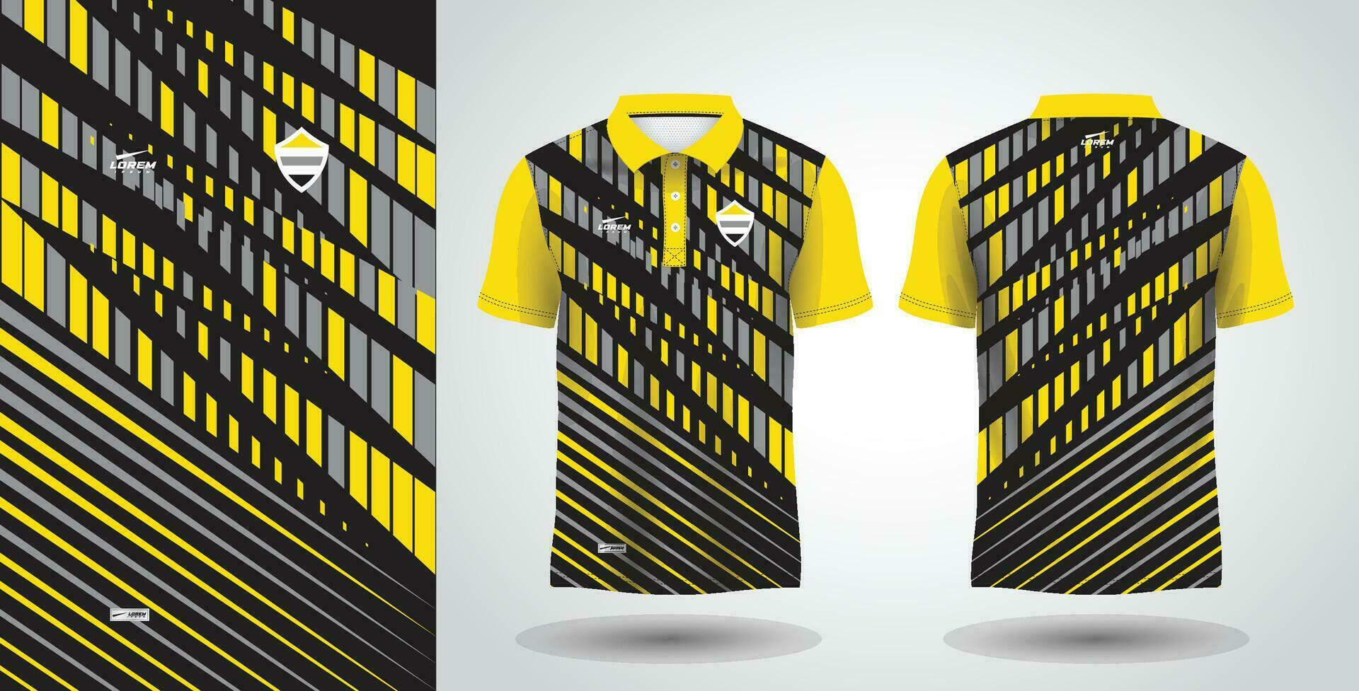 amarillo y negro sublimación camisa para polo deporte jersey modelo vector