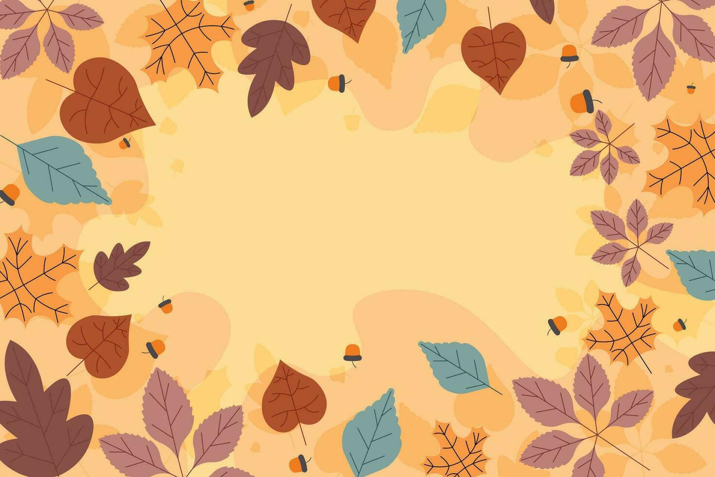 Autumn background with flat leaves. Vector. vector