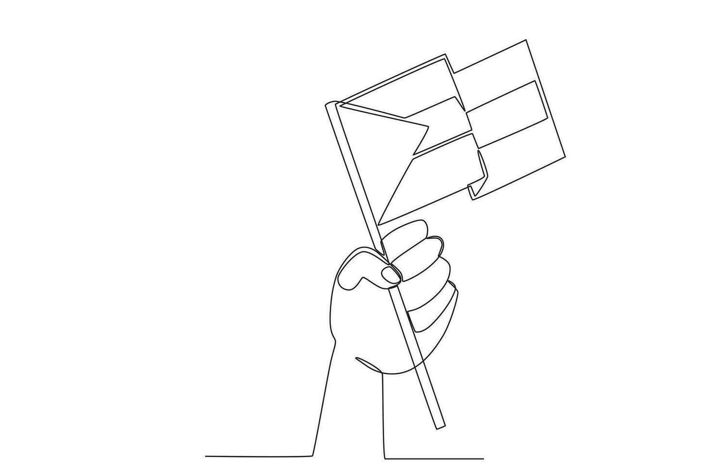 A hand holding a Palestinian flag vector