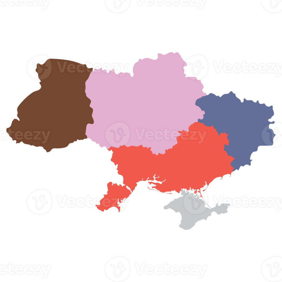 Ukraine map. Map of Ukraine in main regions png