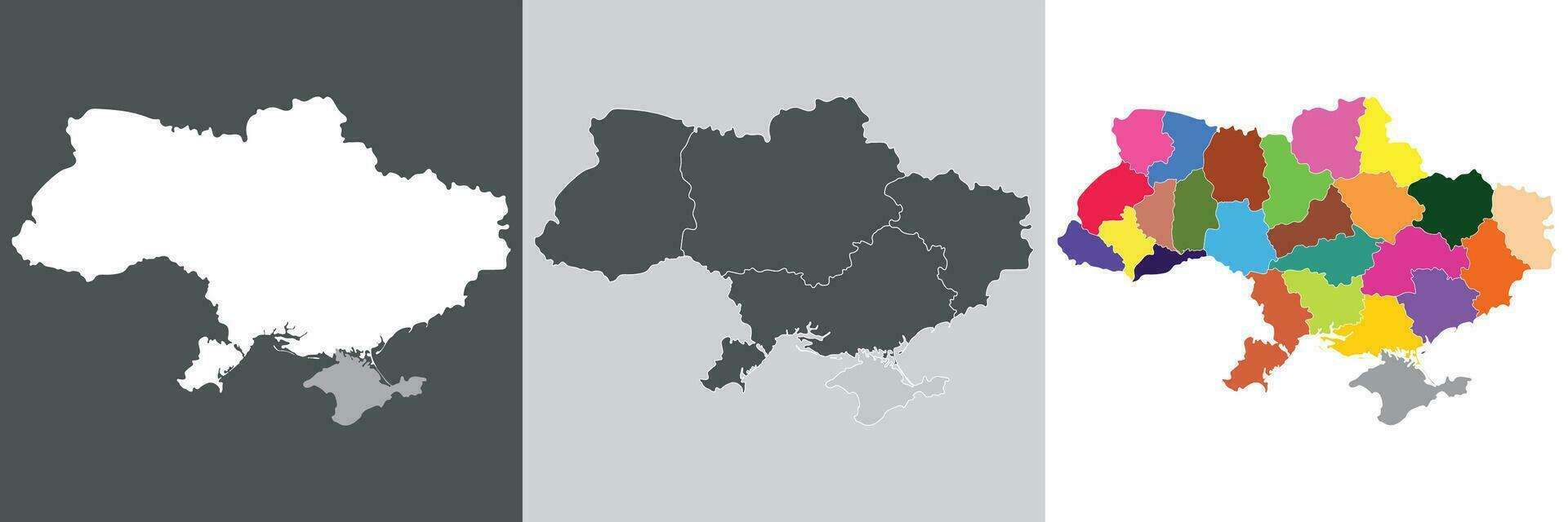 Ukraine map. Map of Ukraine in set vector