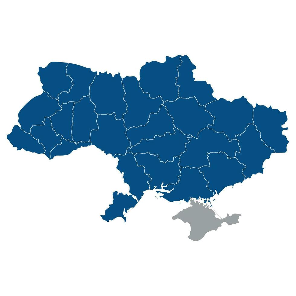 Ukraine map. Map of Ukraine in administrative regions vector