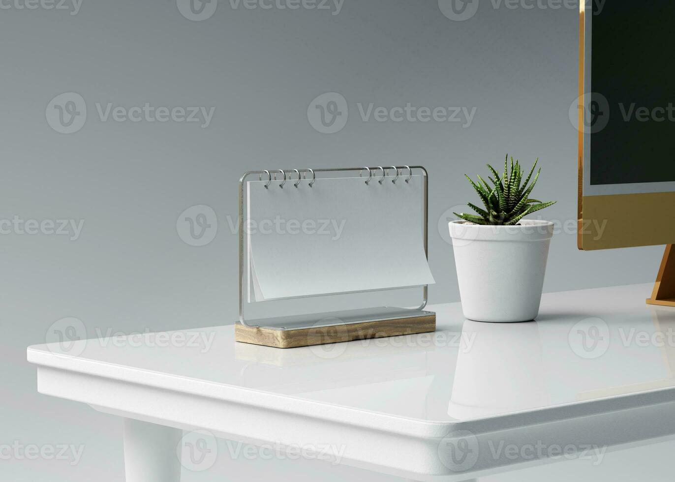 desk calendar with white paper suitable for calendar design presentation photo