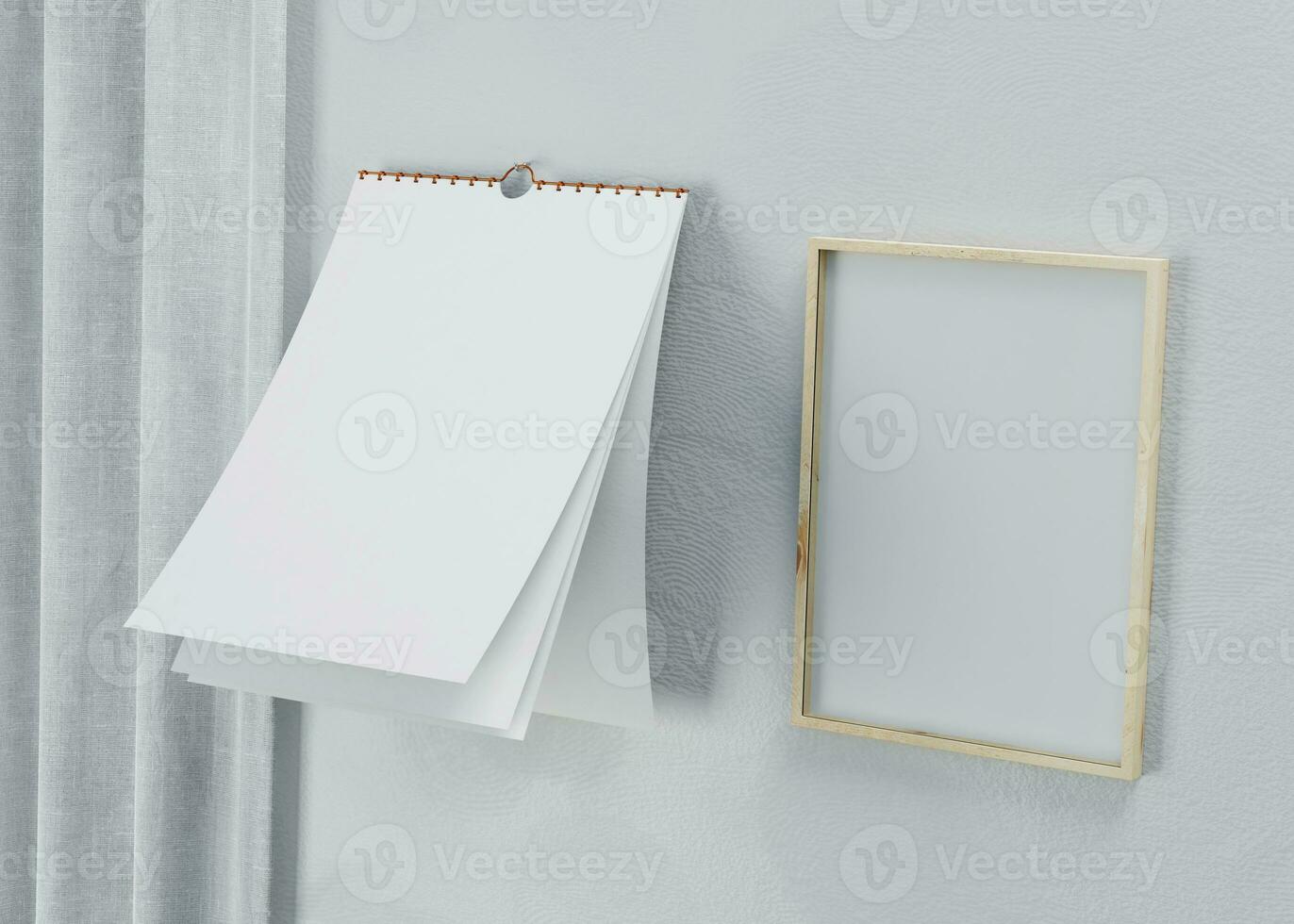 potrait desk calendar with blank of paper suitable for calendar design presentation photo