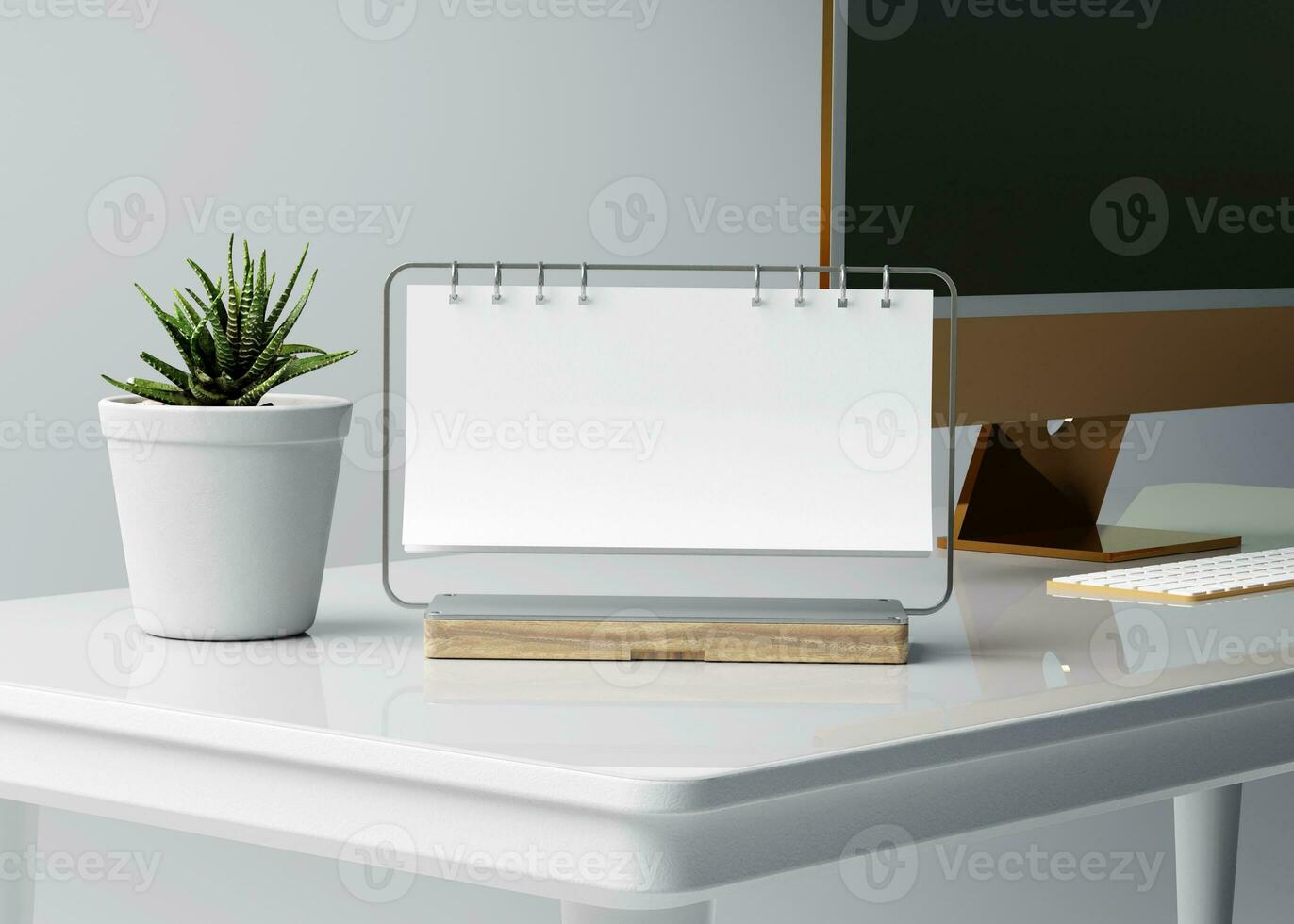 desk calendar with white paper suitable for calendar design presentation photo